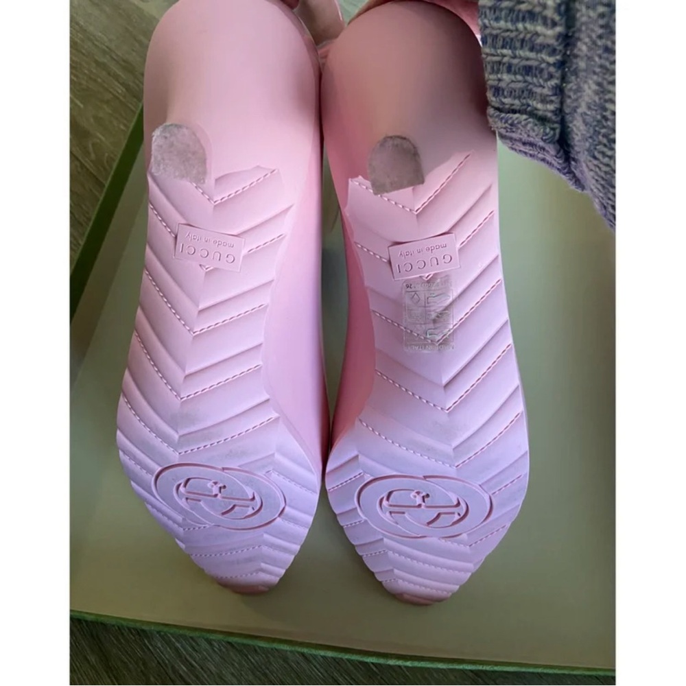 Gucci Pink and Blue Rubber Boots - Picture 3 of 5